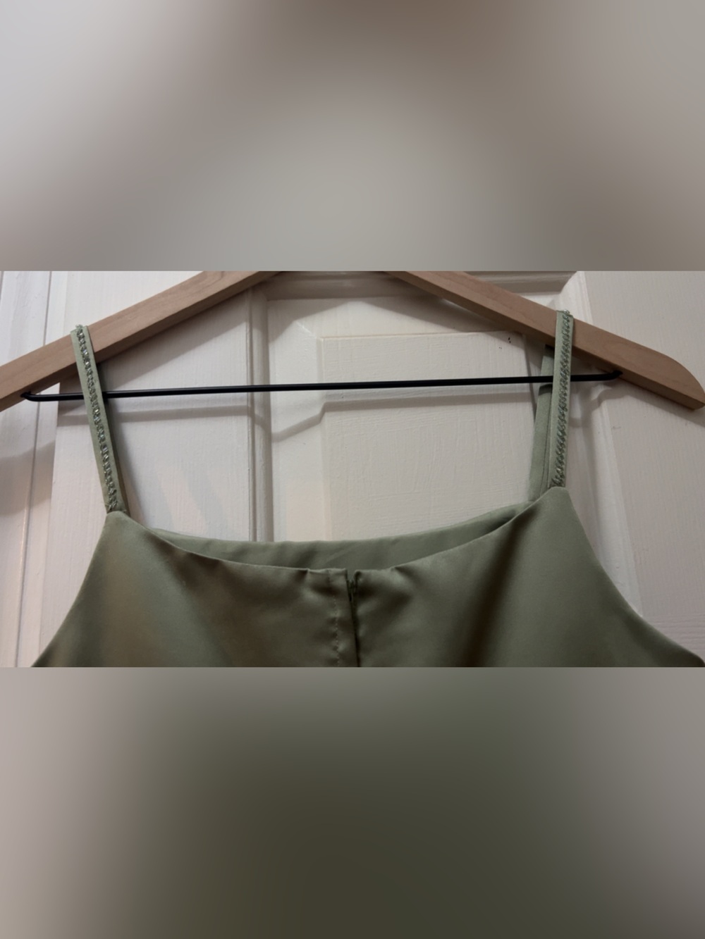 Alfred Angelo Sage Green Spaghetti-Strap Dress - Picture 16 of 17